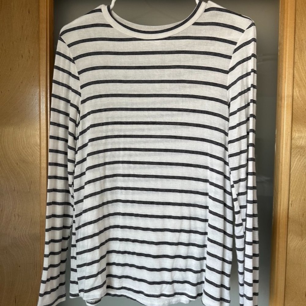Black and White Striped Top